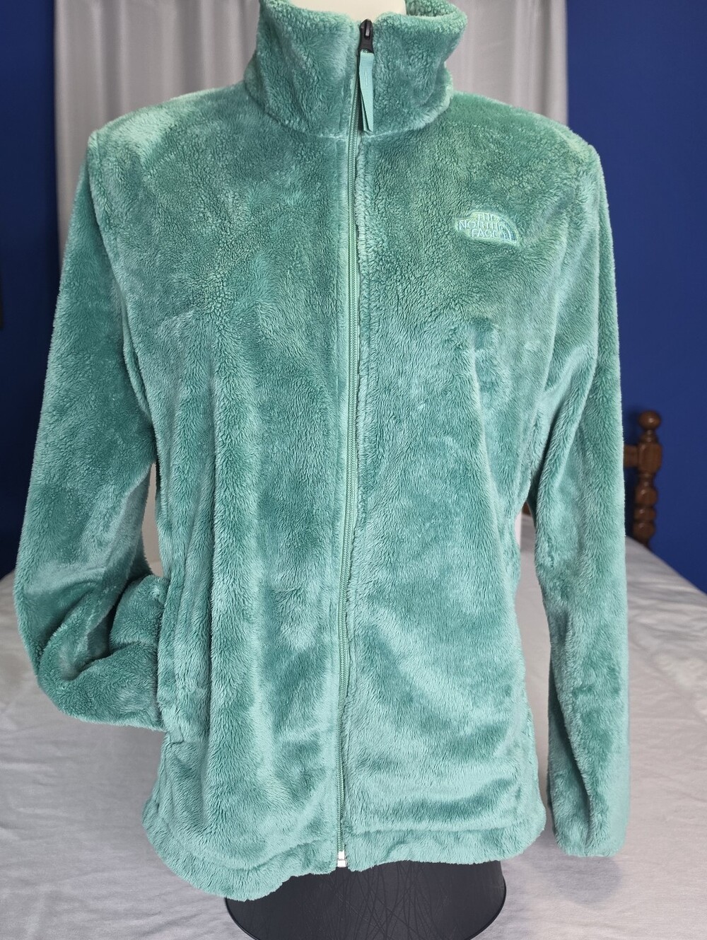 The North Face Osito Fleece Jacket Women's Green Full Zip High Pile Plush Soft L